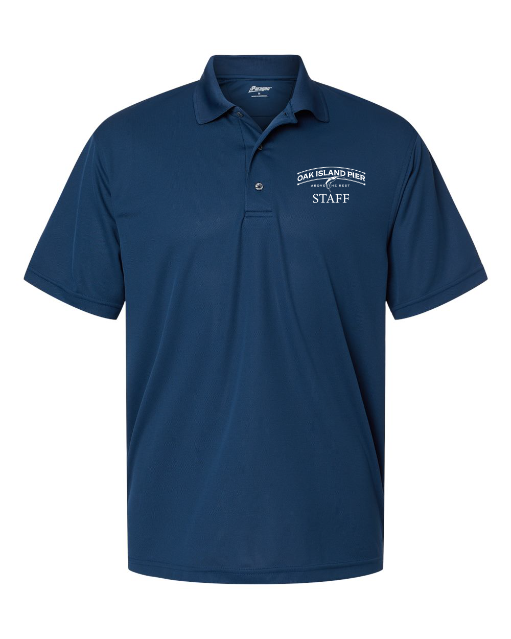 Oak Island Pier Staff Men's Performance Mini Mesh Polo - #100