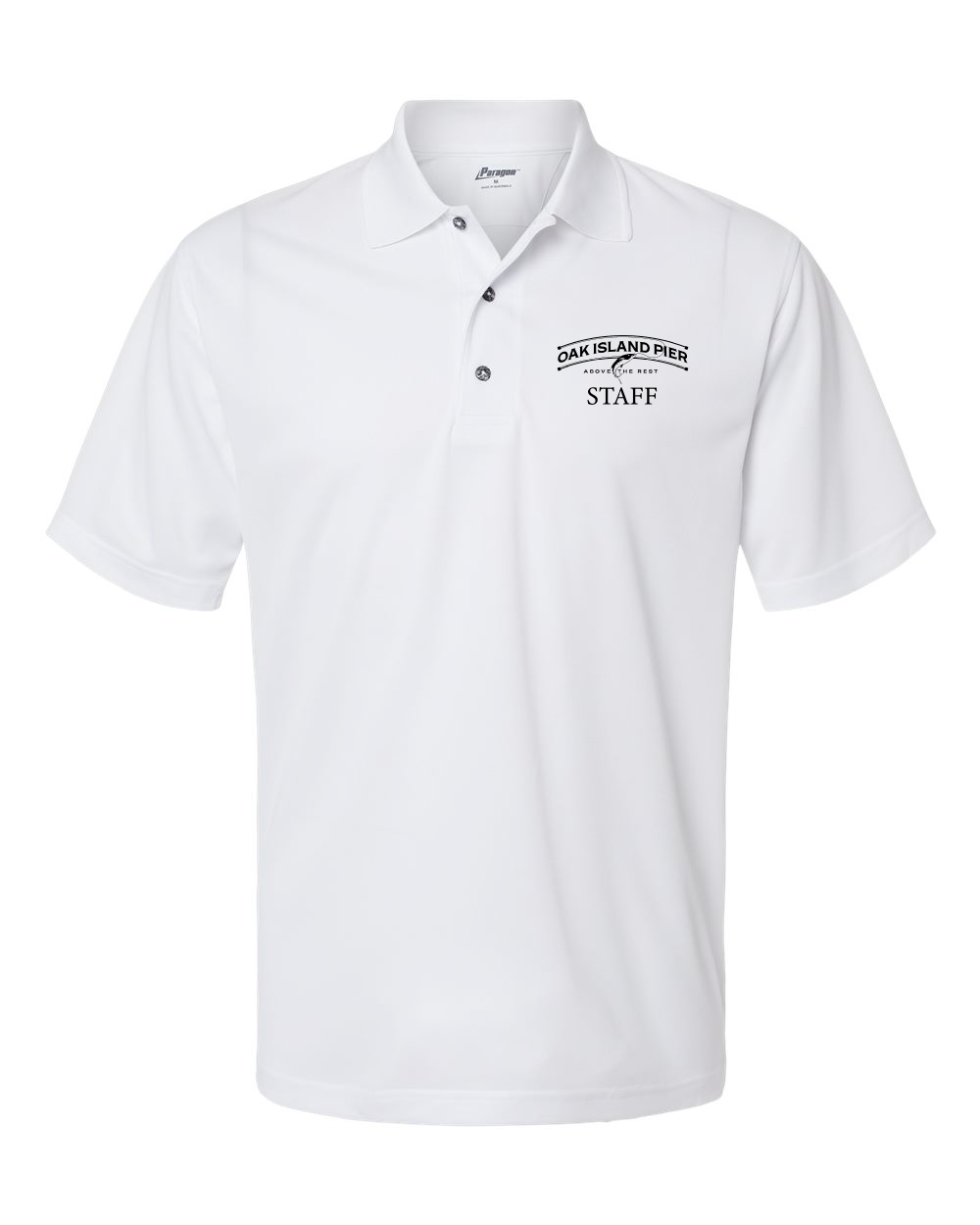 Oak Island Pier Staff Men's Performance Mini Mesh Polo - #100